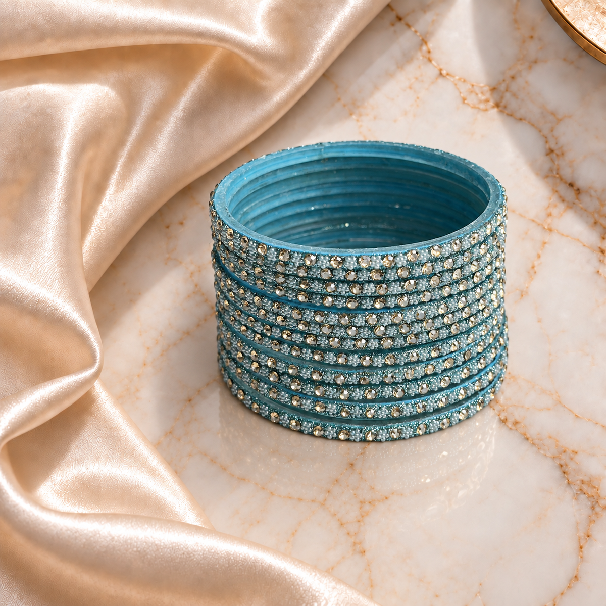 Flower stones glass bangles