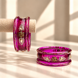 Drop Stone Short Glass Kada Bangle Set