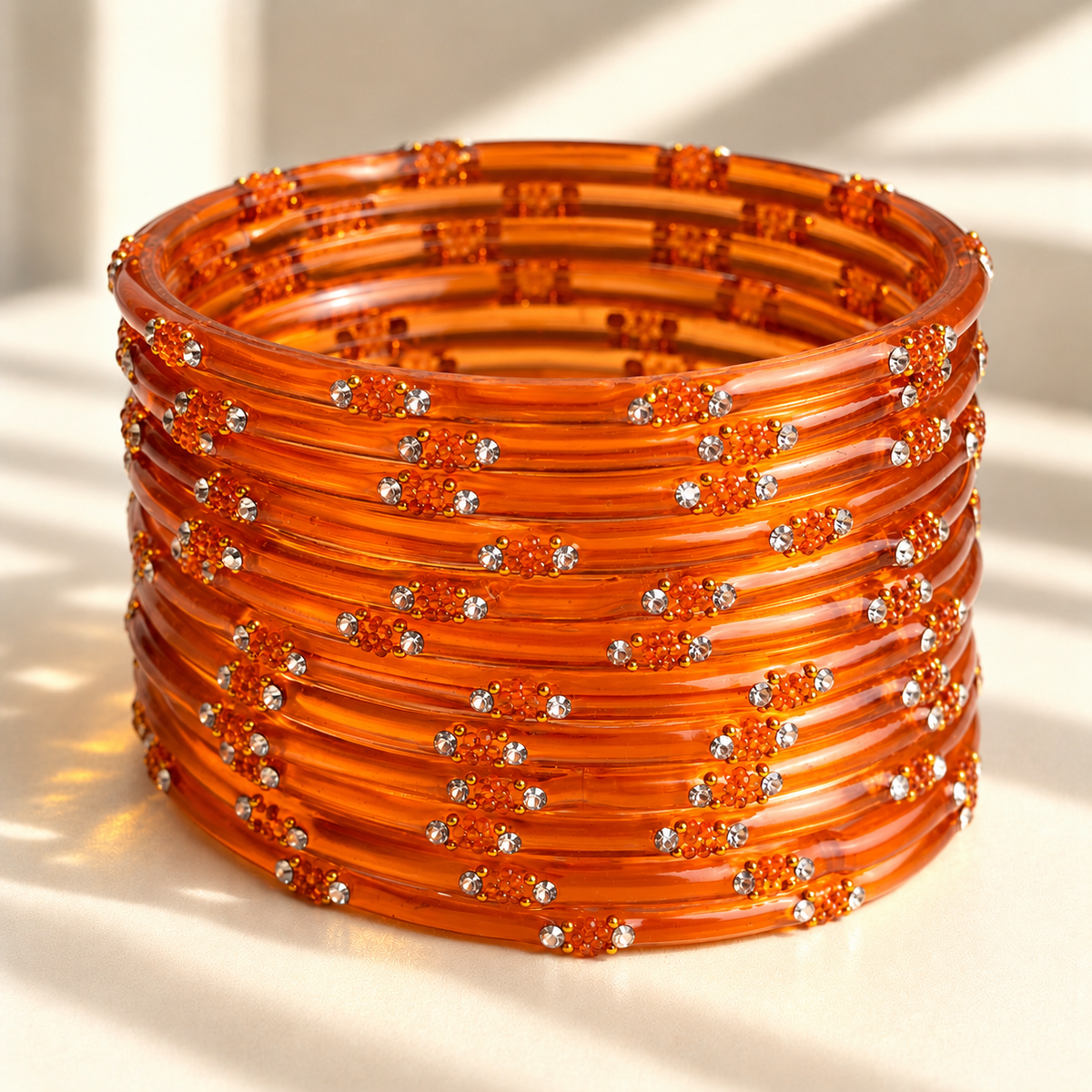 Dotted Stone Glass Bangle
