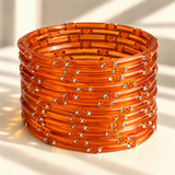 Dotted Stone Glass Bangle