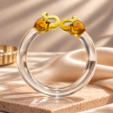 Glass Bracelet with Golden Elephant Design