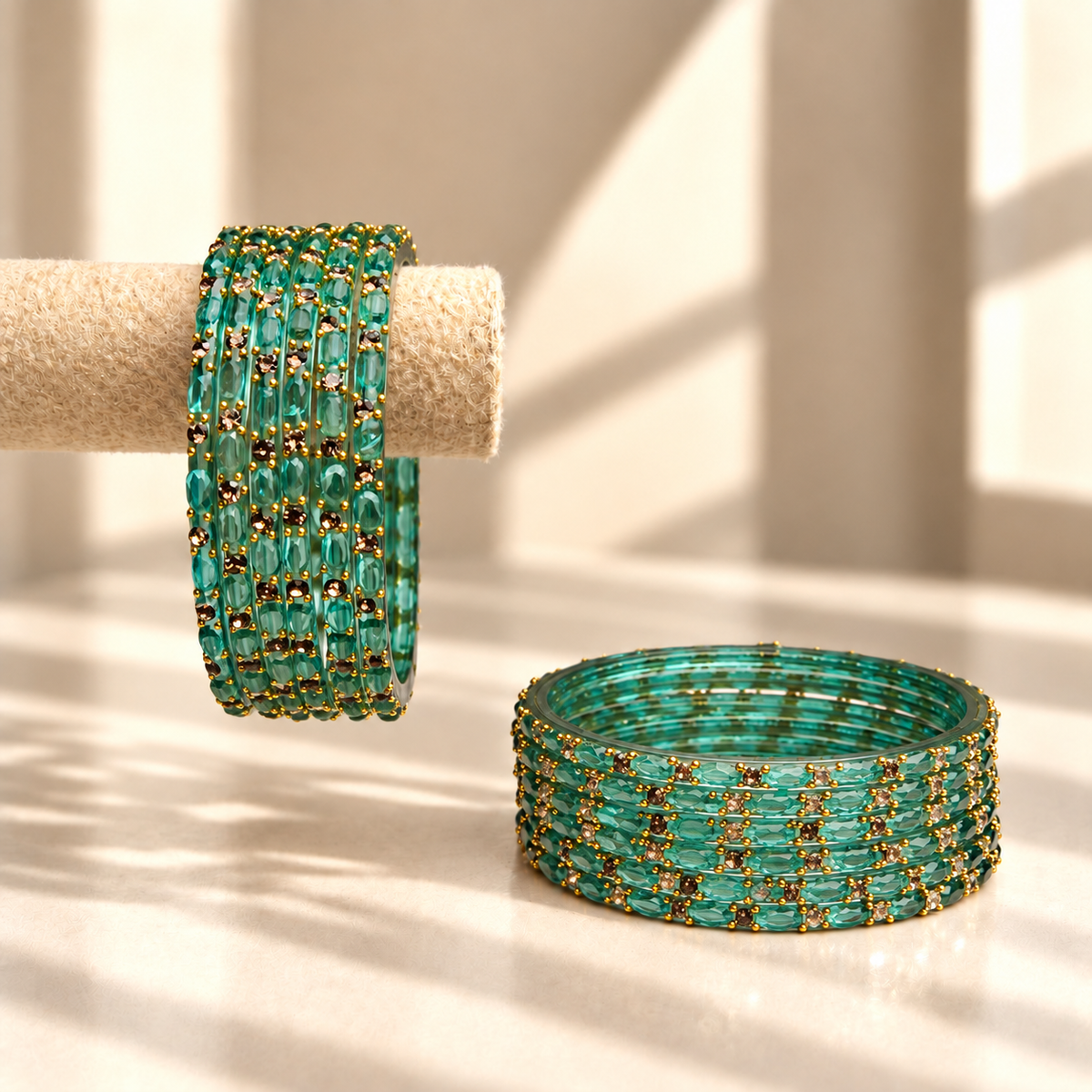 Sparkle Line Stone Bangles