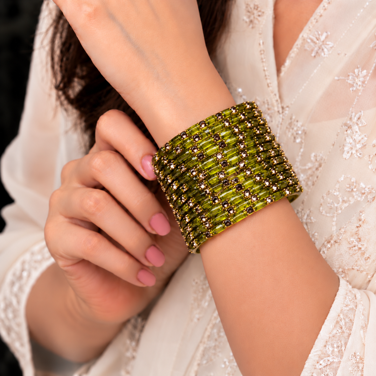 Sparkle Line Stone Bangles