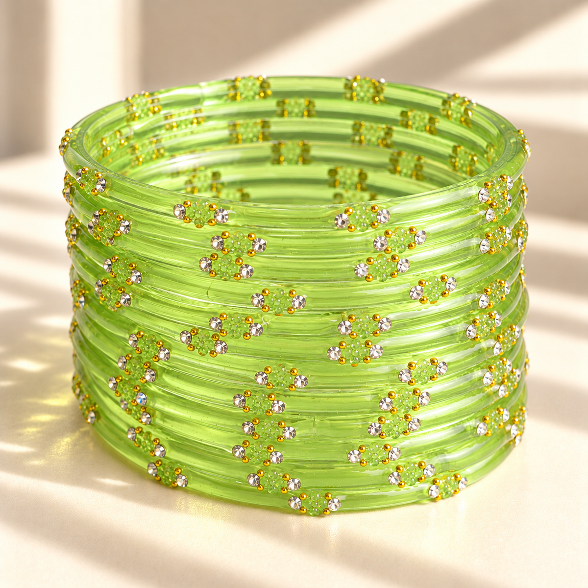 Dotted Stone Glass Bangle