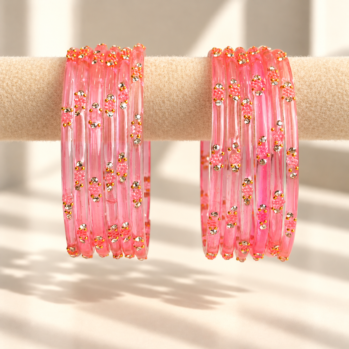Dotted Stone Glass Bangle