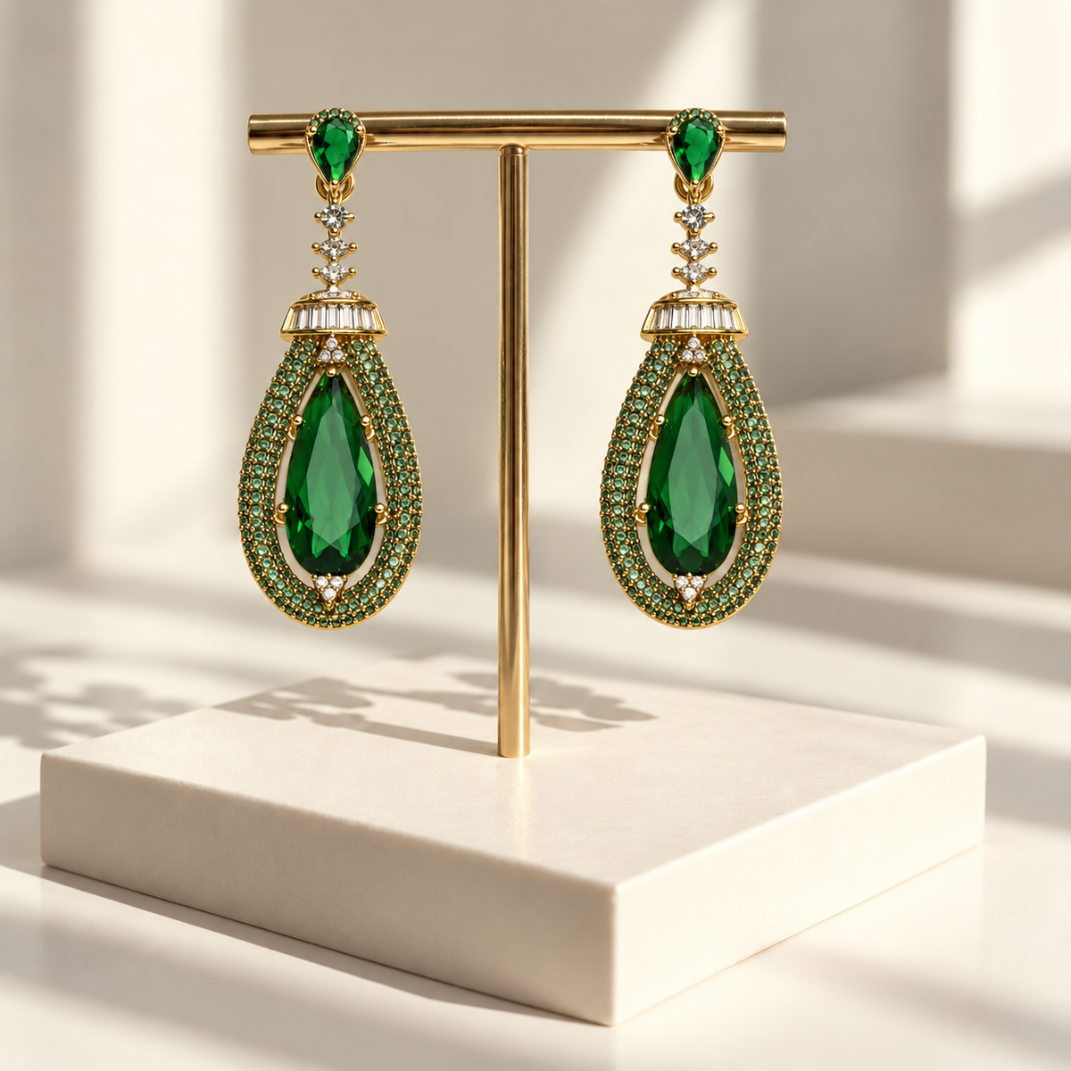 Graceful Teardrop Crystal Earrings