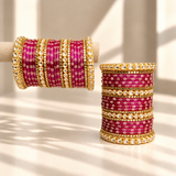 Floral Kundan Stone Bangle Set