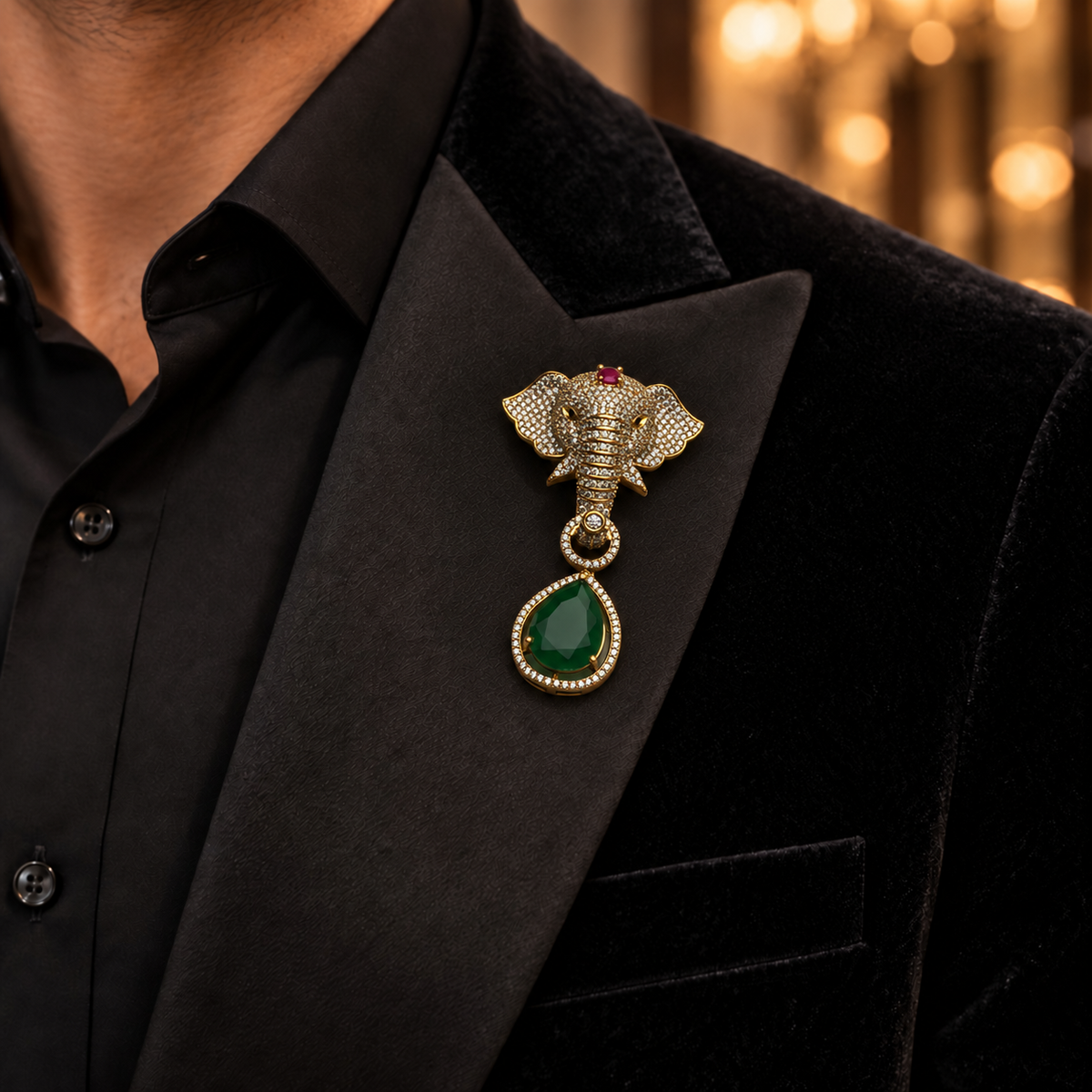 Elephant Drop Brooch