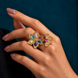 Two-Flower Adjustable Ring
