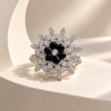 Layered Flower AD Stone Ring