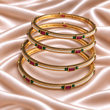 Rajwada Pearl Rectangle Ruby Bangles