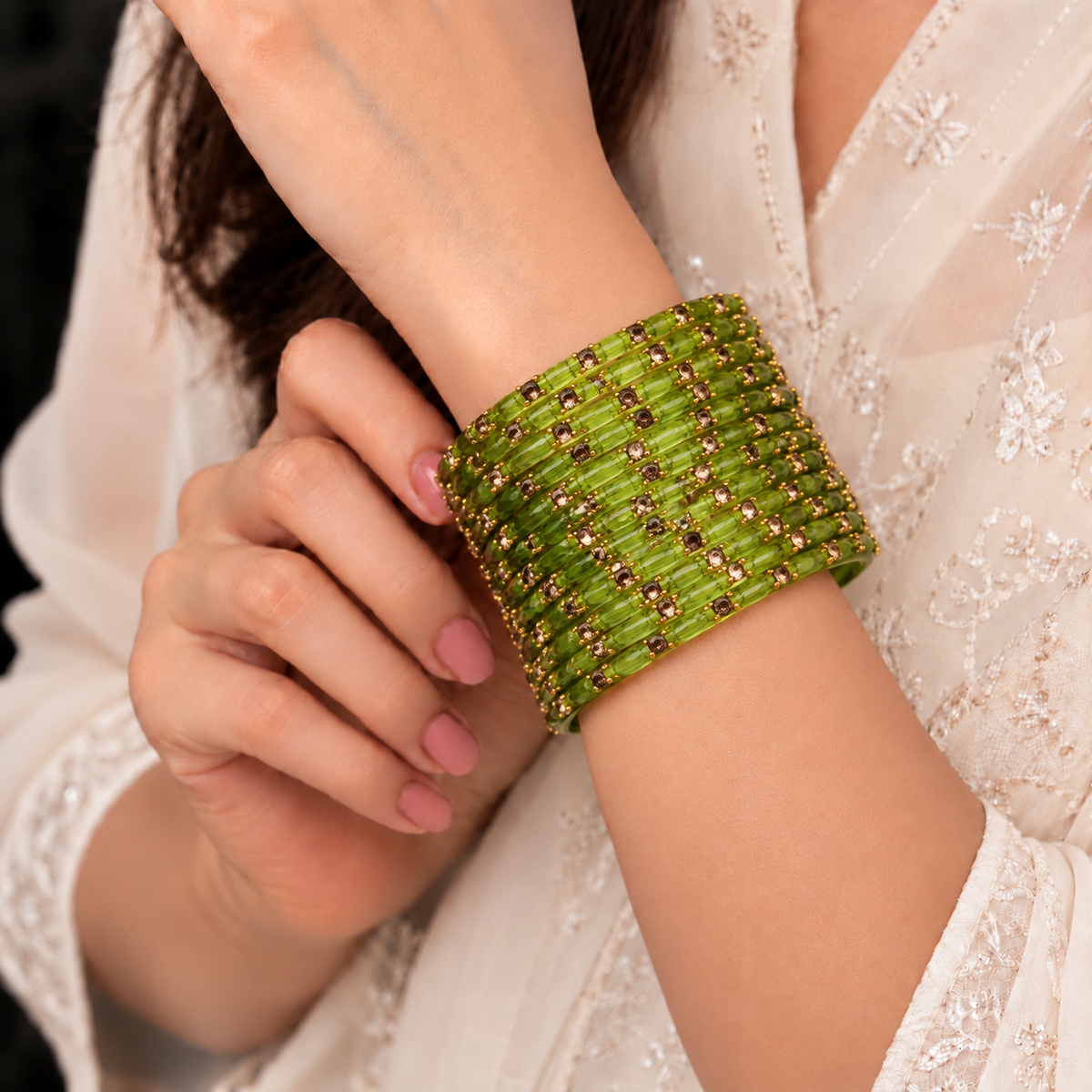 Sparkle Line Stone Bangles