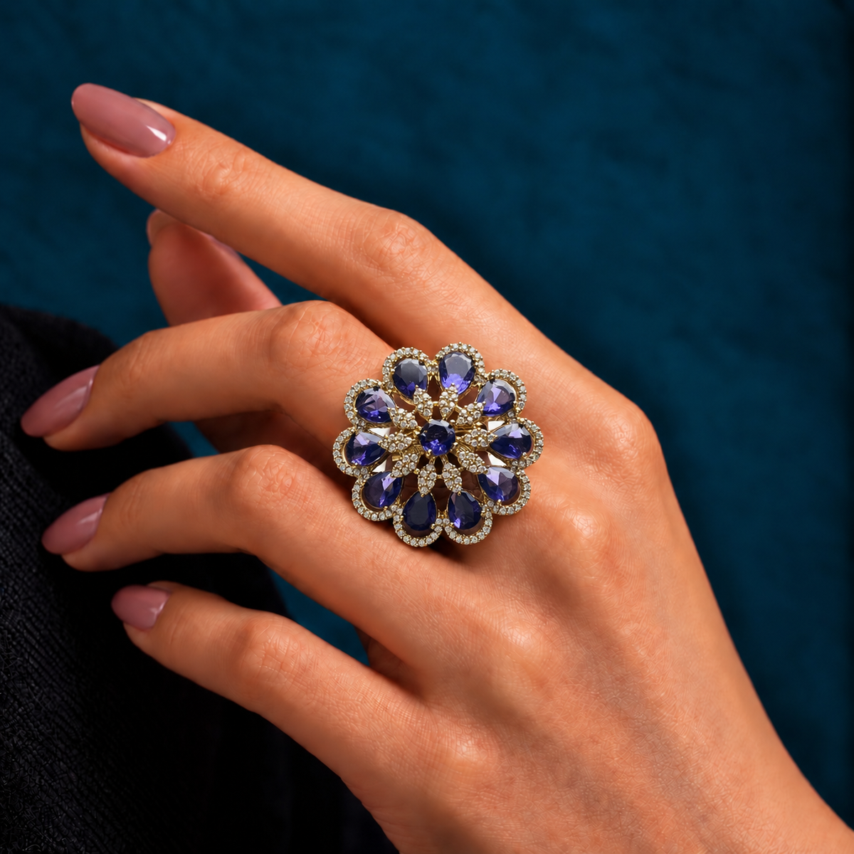Teardrop Flower Ring