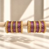Floral Kundan Stone Bangle Set