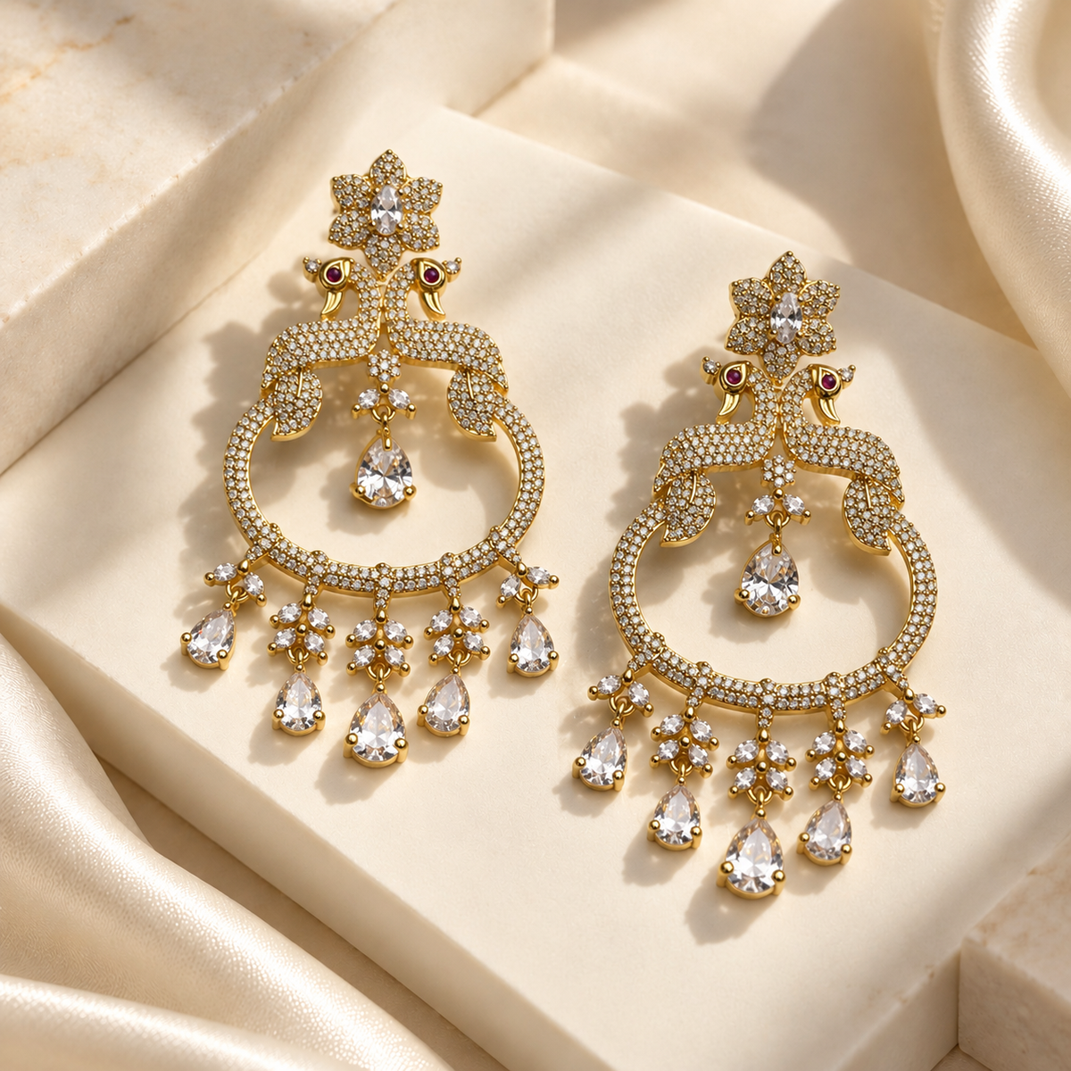 Royal Peacock Drop Earrings