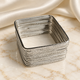 Square Textured Metal Bangles