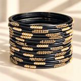 Pearl Line Glass Bangle