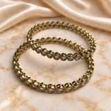 Round Kundan Stone Line Bangles