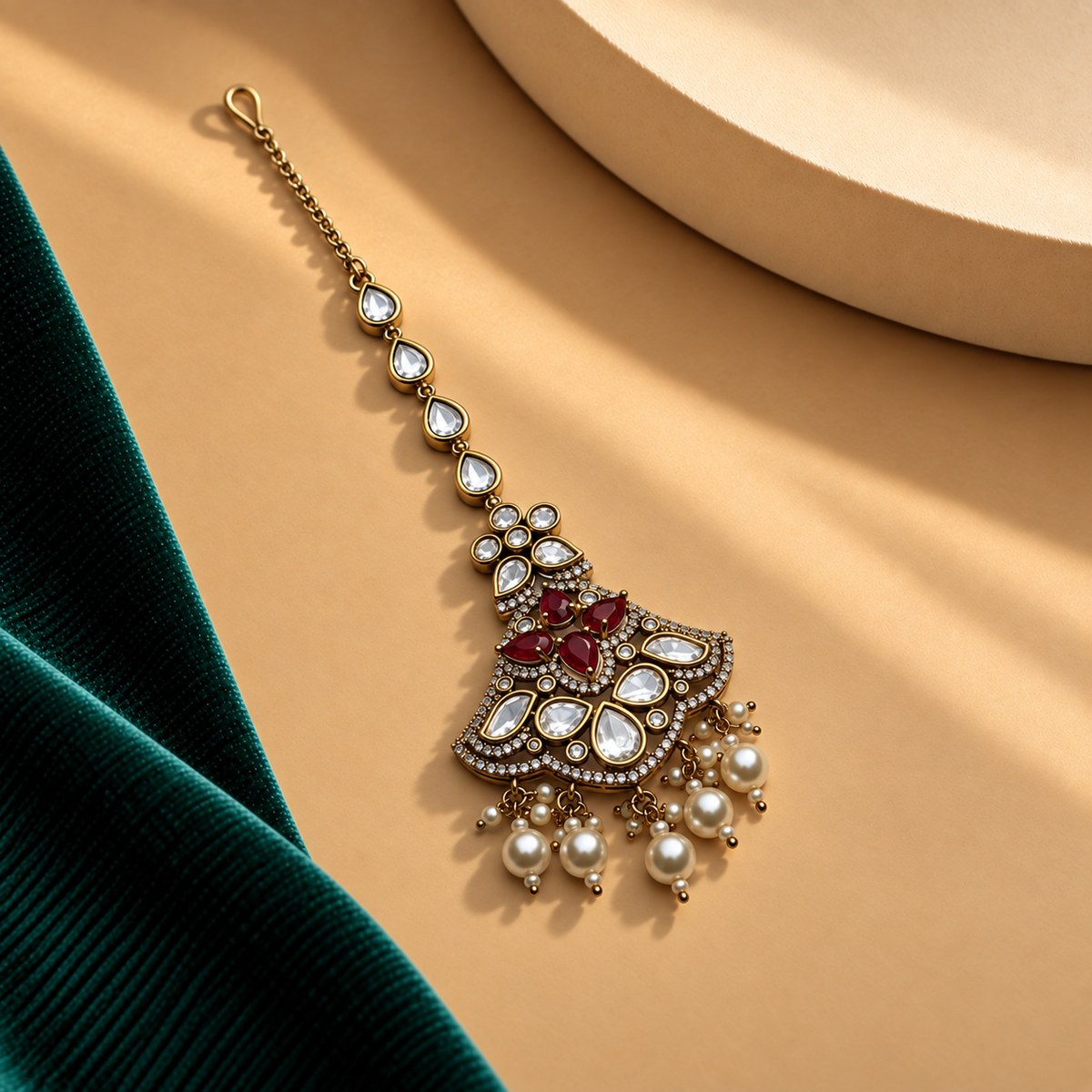 Curved Pendant Maang Tikka