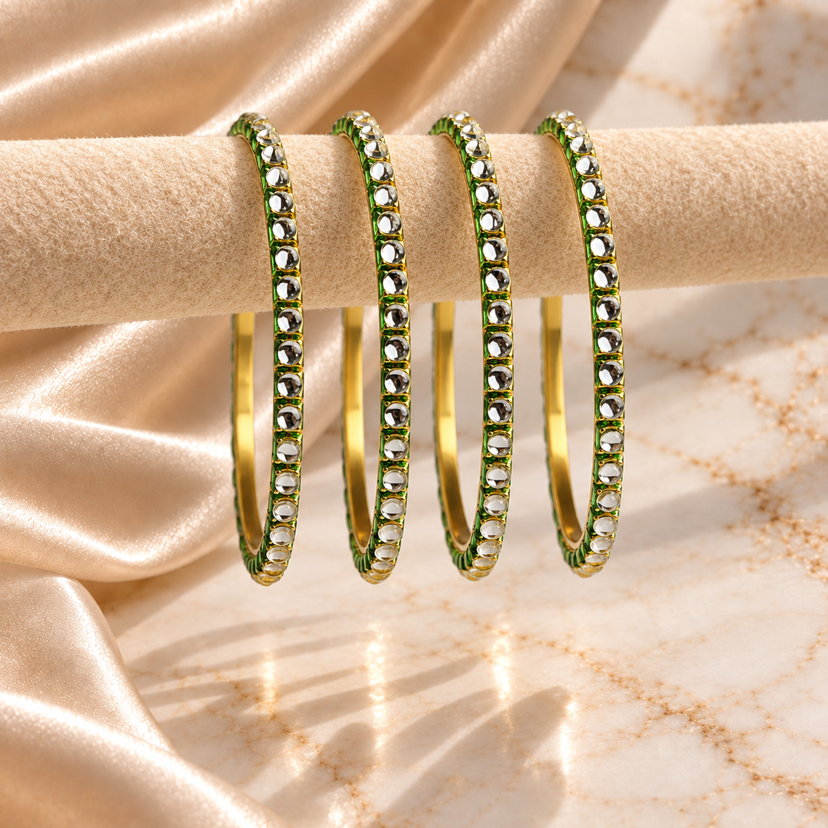 Crystal Dot Line Bangles