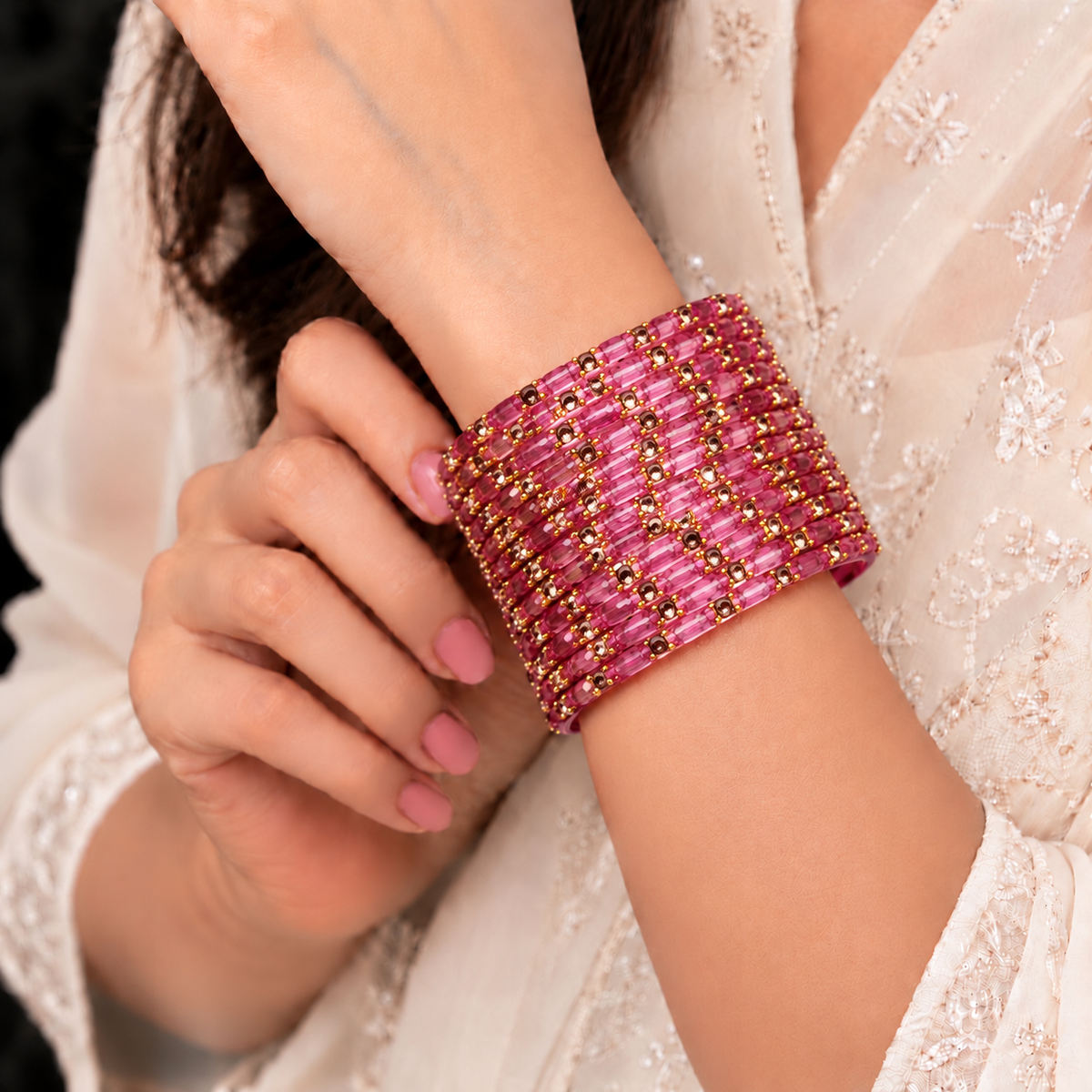 Sparkle Line Stone Bangles