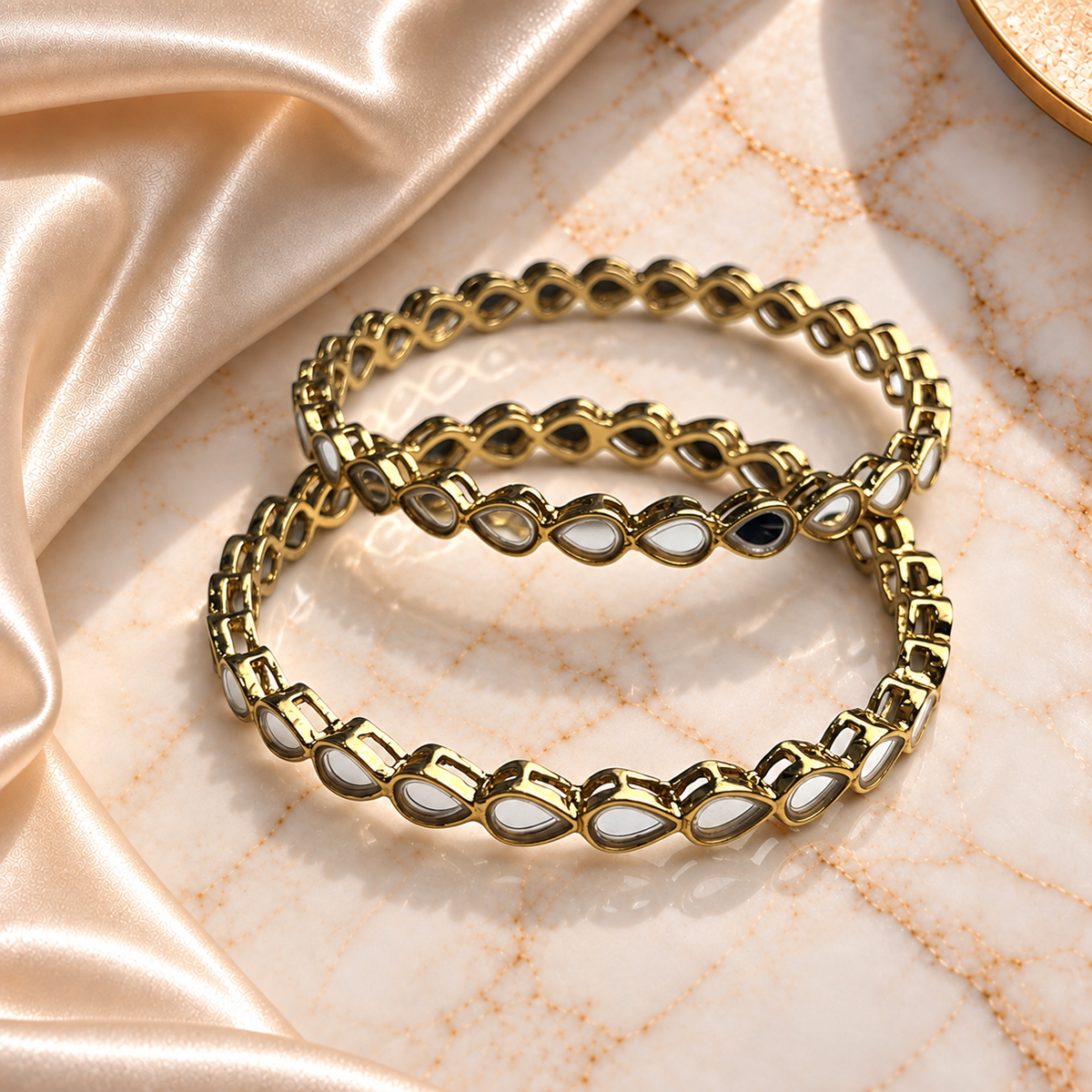 Big Drop Stone Line Bangles