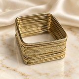 Square Textured Metal Bangles