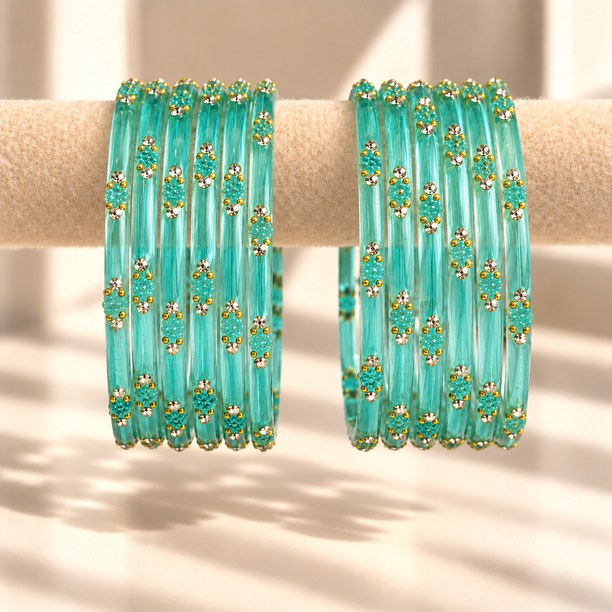 Dotted Stone Glass Bangle