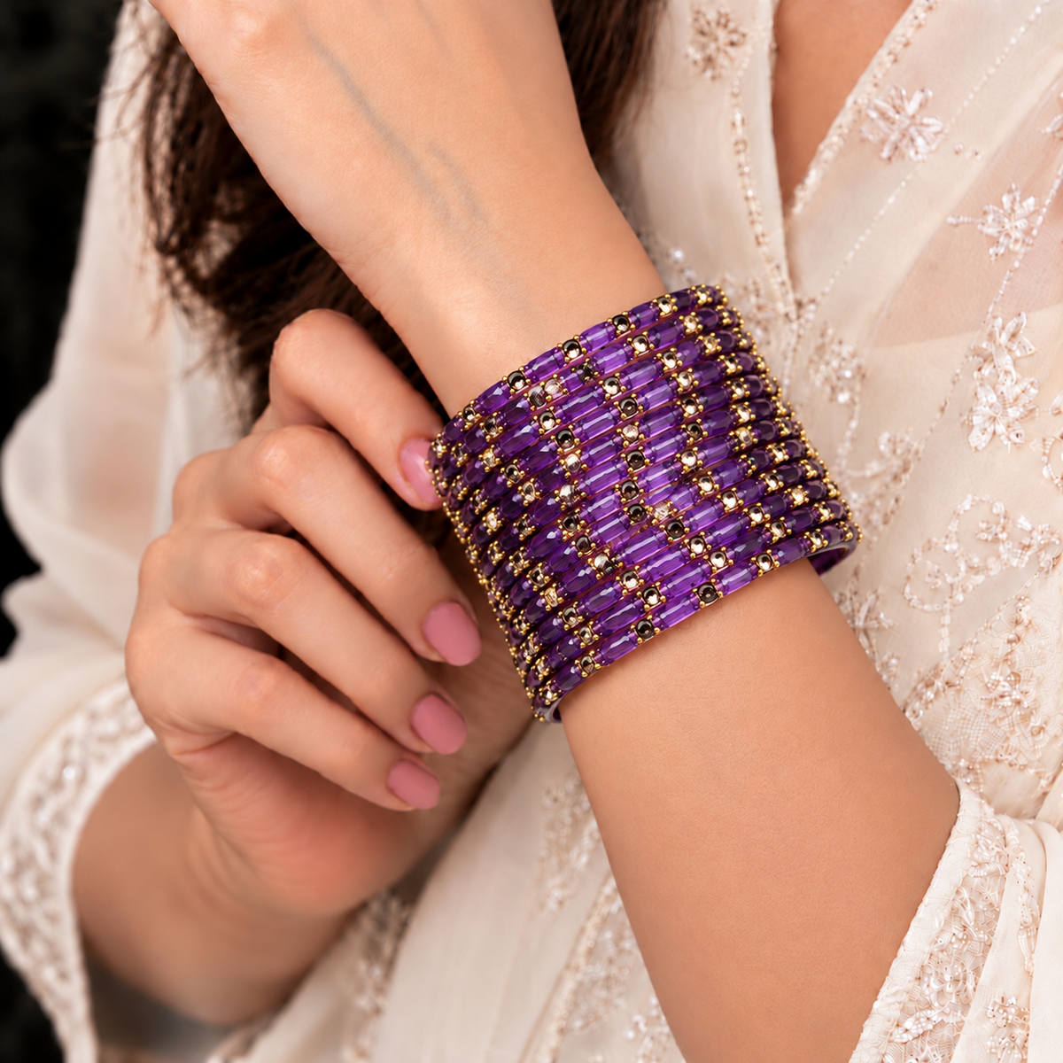 Sparkle Line Stone Bangles