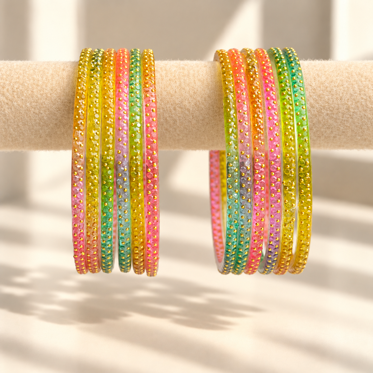 Golden Dot Glass Bangle