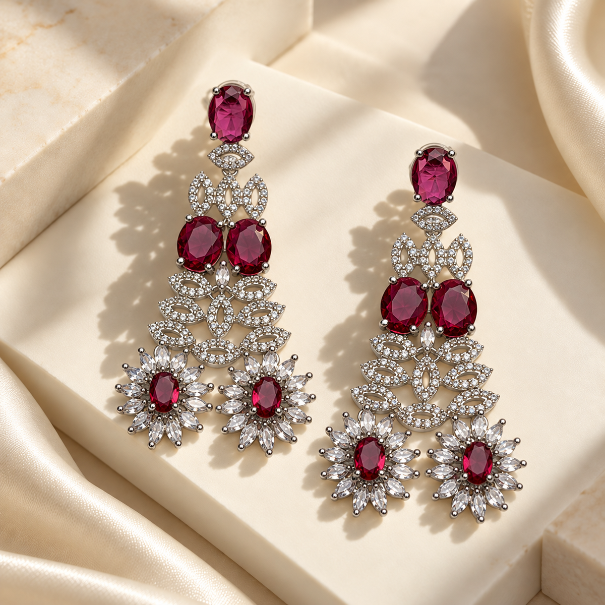 Graceful Stone Flower Earrings