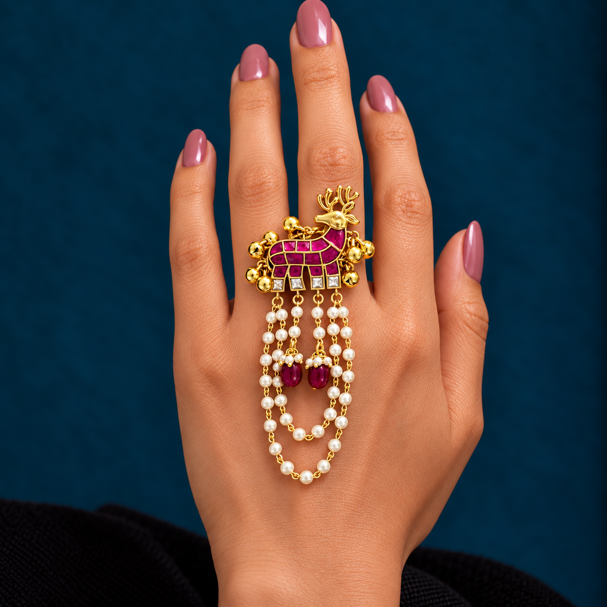 Deer Ghungroo Ring