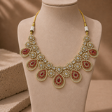 American Diamond Circular Pendant Necklace Set