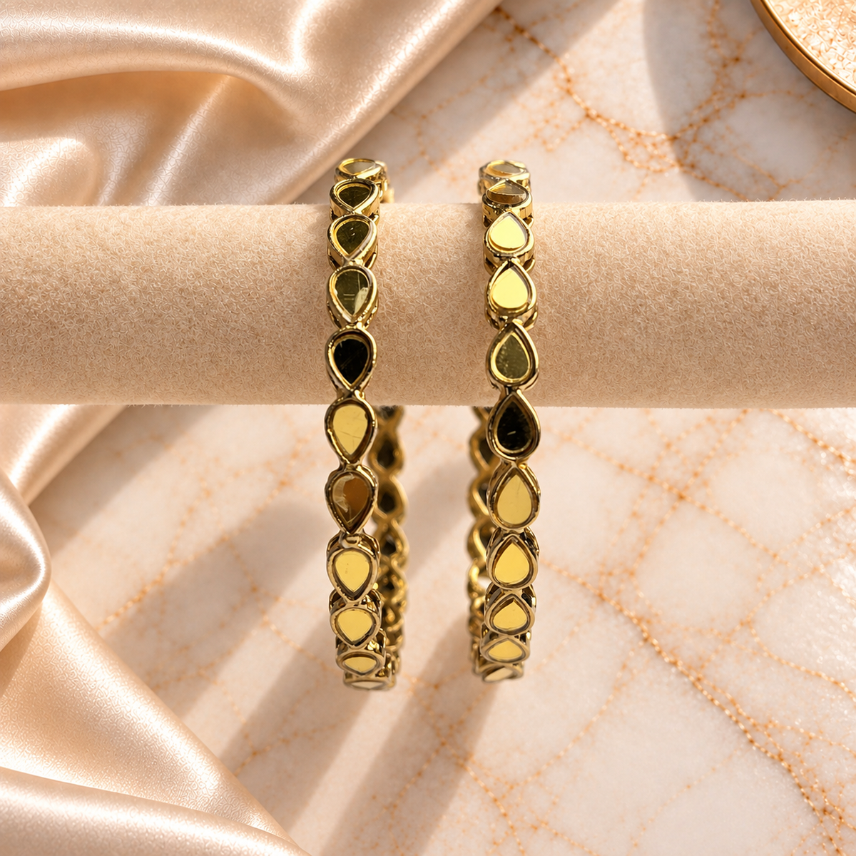 Big Drop Stone Line Bangles