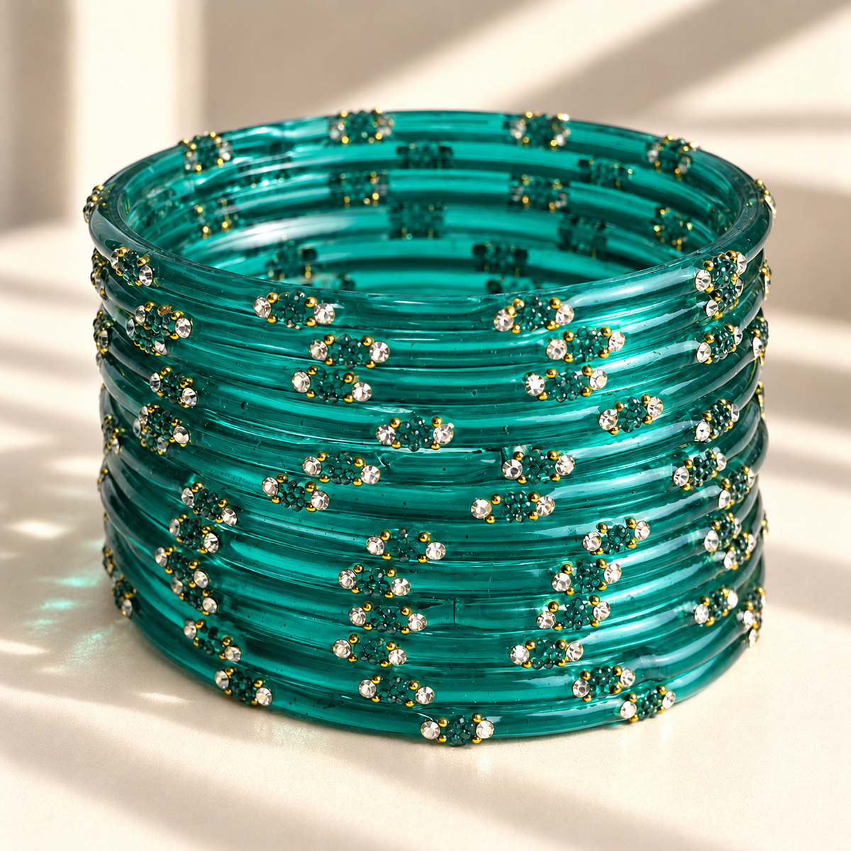 Dotted Stone Glass Bangle