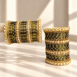 Floral Kundan Stone Bangle Set