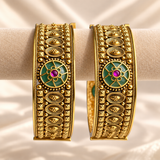 Rajwada Carved Floral Stone Openable Kada