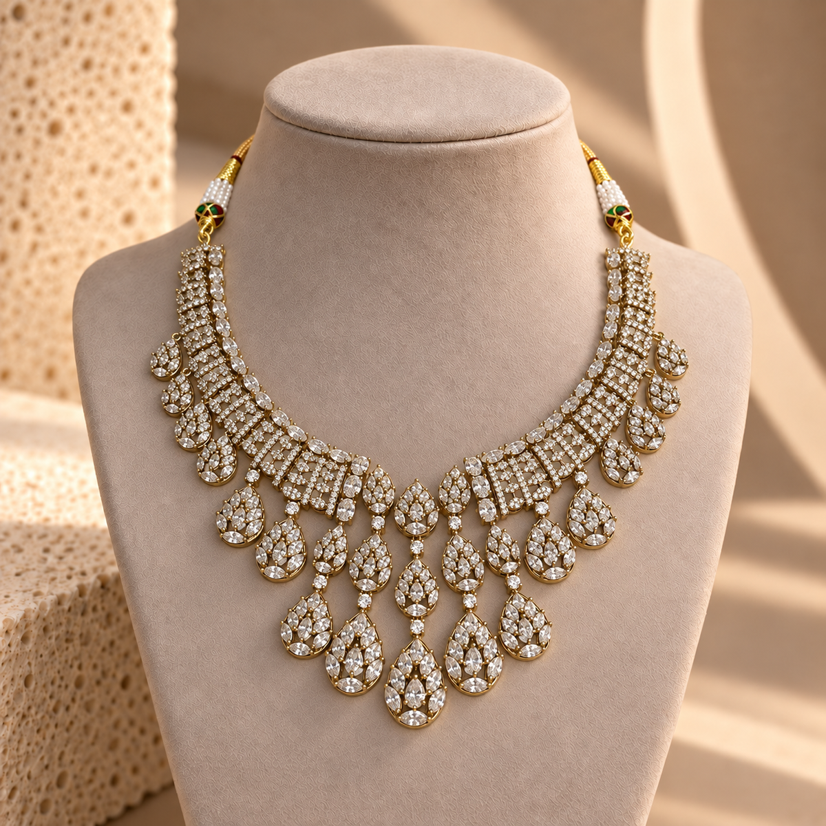 Curved Teardrop Necklace Set