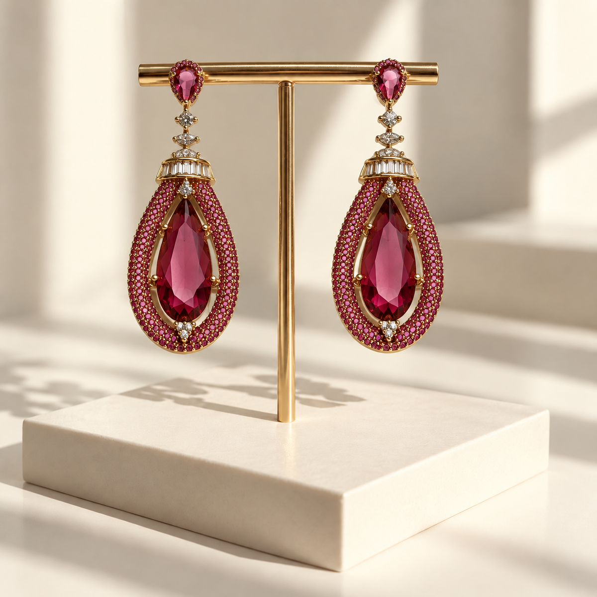 Graceful Teardrop Crystal Earrings