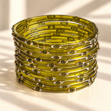 Dotted Stone Glass Bangle