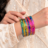 Dotted Stone Glass Bangle