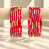 Pearl Line Glass Bangle