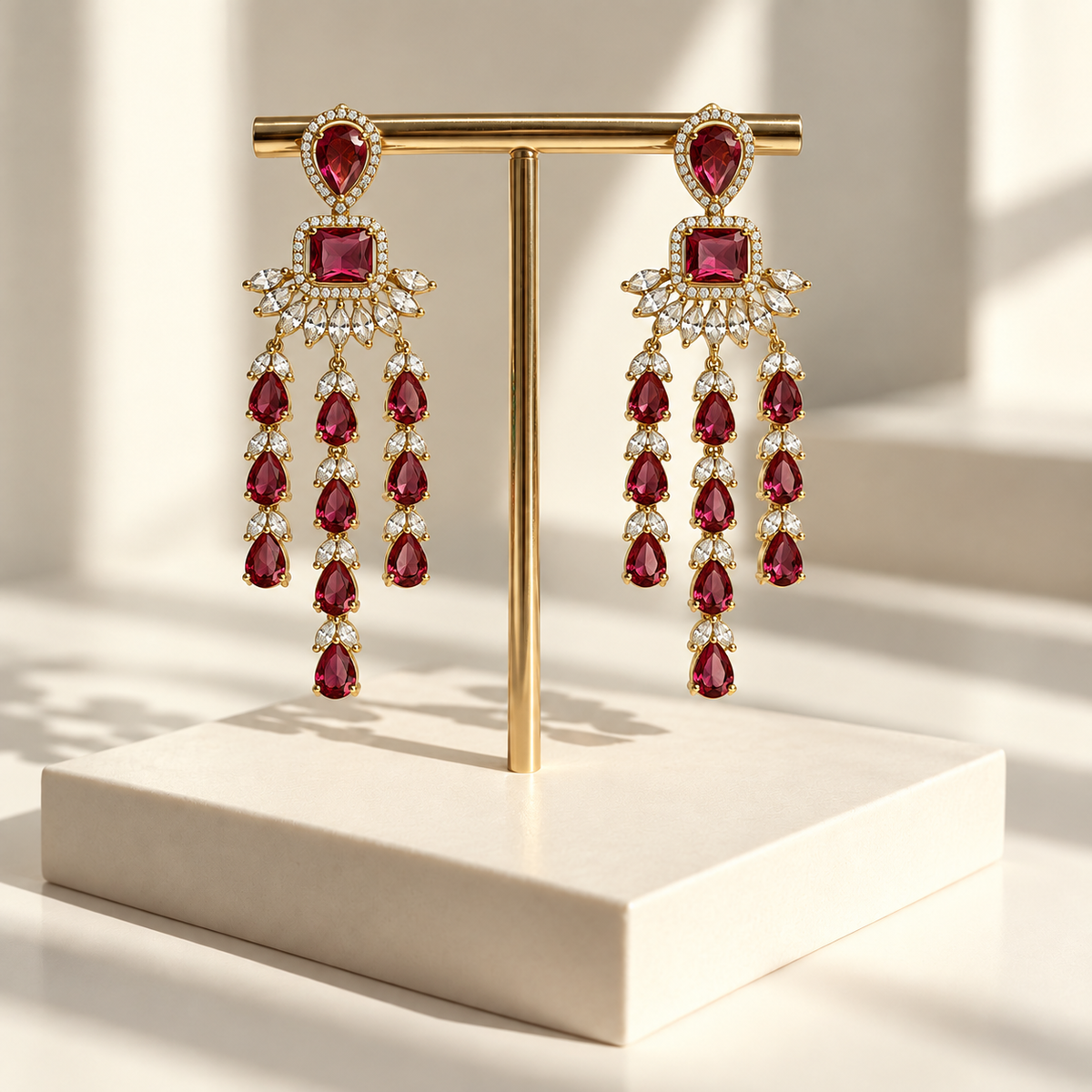 Elegant Three-Line Earrings