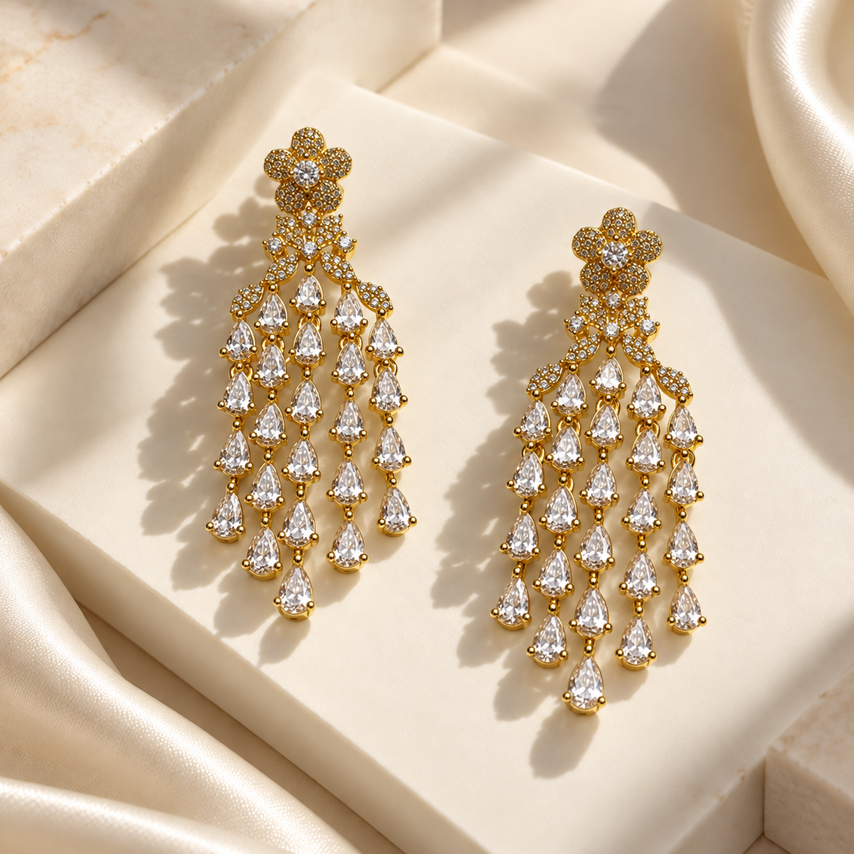 Graceful Leaf Drop Earrings