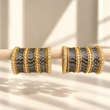 Floral Kundan Stone Bangle Set