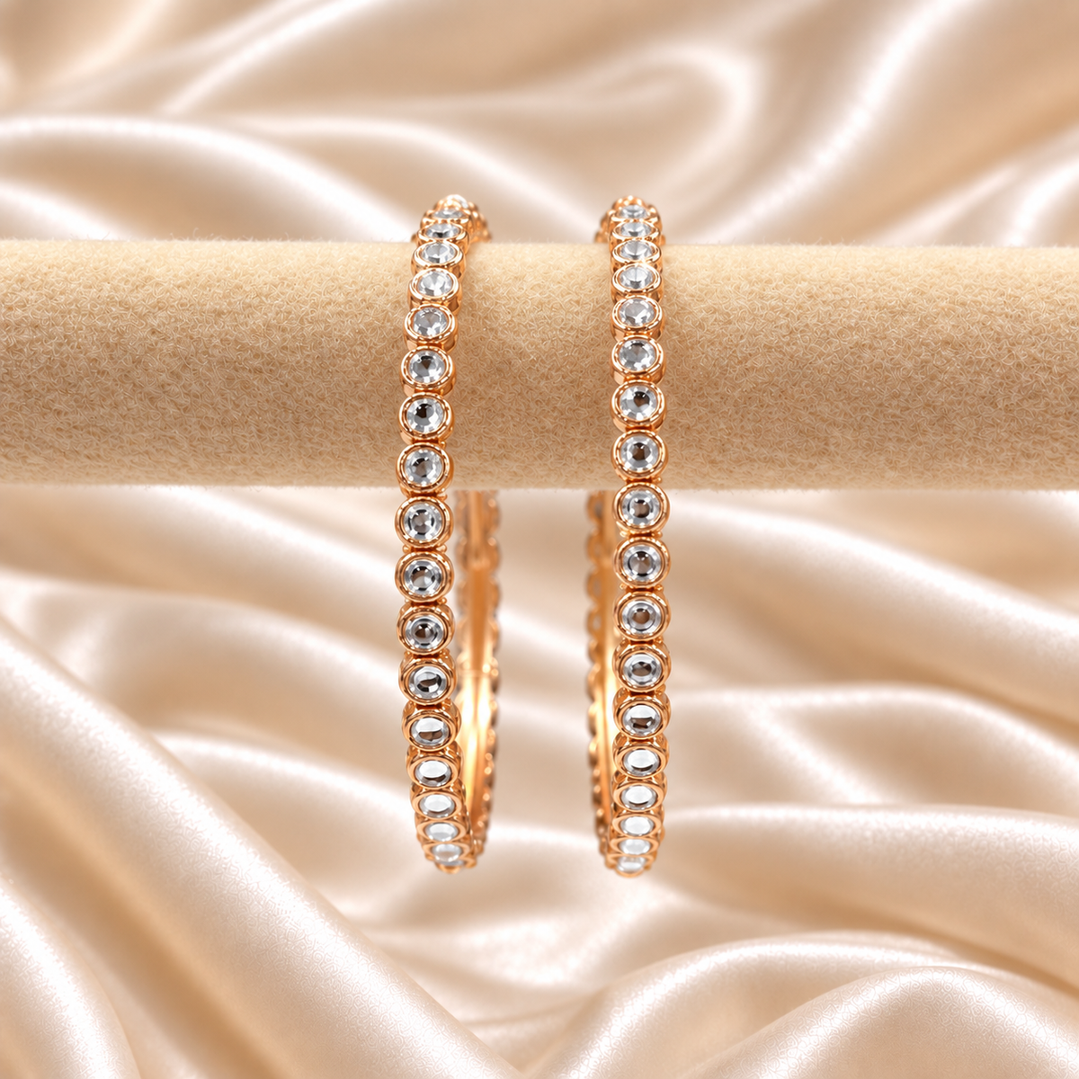Single Line Dot Kundan Line Bangles