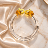 Glass Bracelet with Golden Elephant Design