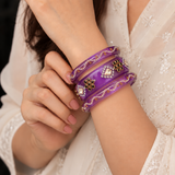 Drop Stone Short Glass Kada Bangle Set