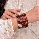 Pearl Line Glass Bangle