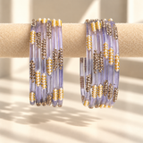 Pearl Line Glass Bangle